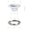 5 mm eyelets white gloss